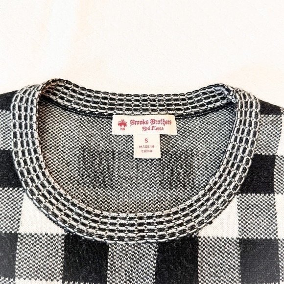 Brooks Brother Red Fleece Merino Wool Plaid Checkered Top SZ S - Picture 4 of 4